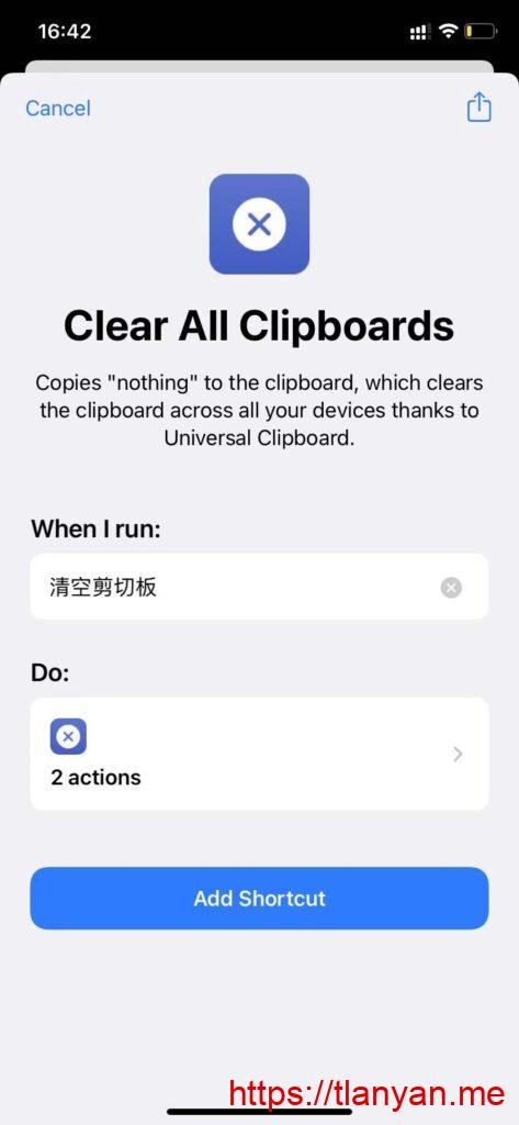 Ios使用快捷指令清空剪切板 Tlanyan Ios使用快捷指令清空剪切板 Tlanyan
