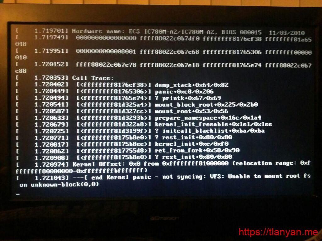 Kernel panic - not syncing- VFS- Unable to mount root fs on unknown-block(0,0)