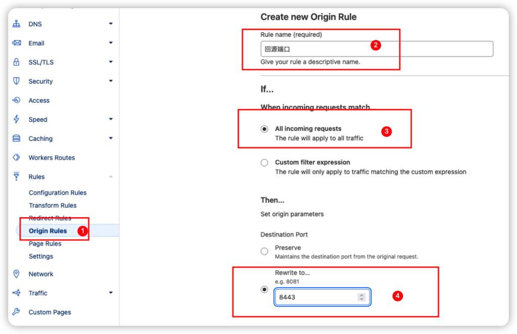 Cloudflare设置任意回源端口
